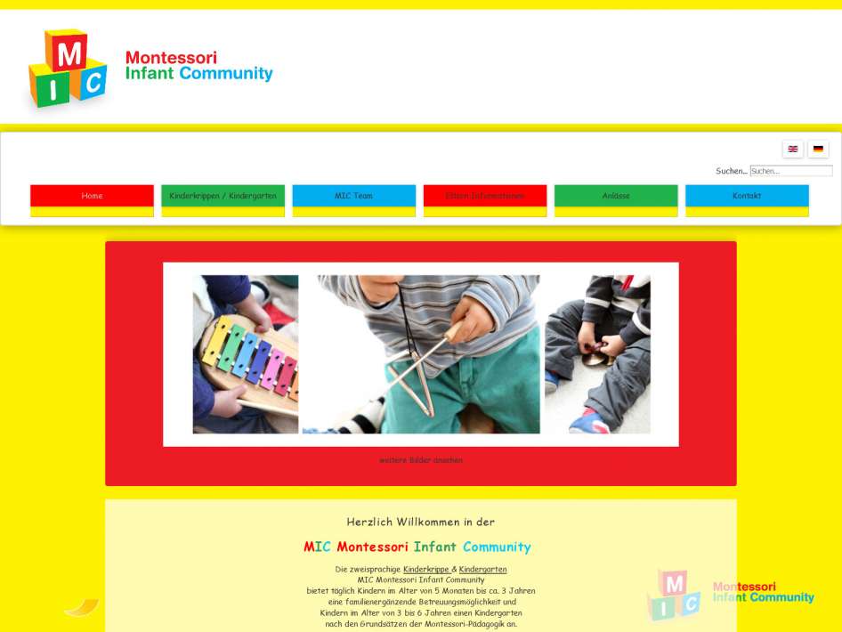 Website für Kindergarten und Kinderkrippe